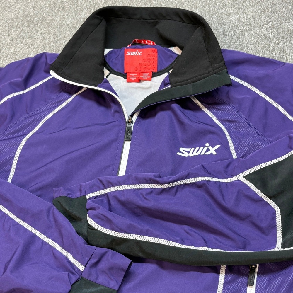 Swix Women Purple Black Full Zip Nordic Ski Running Jacket XL